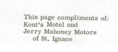 Kent Motel (Kents Motel) - 1960 Rudyard High School Yearbook Ad